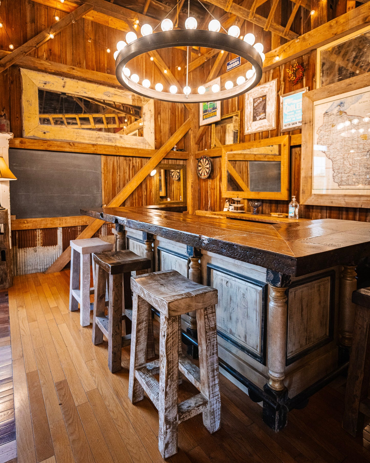 Custom Reclaimed Wood Bar from Milwaukee Lumber