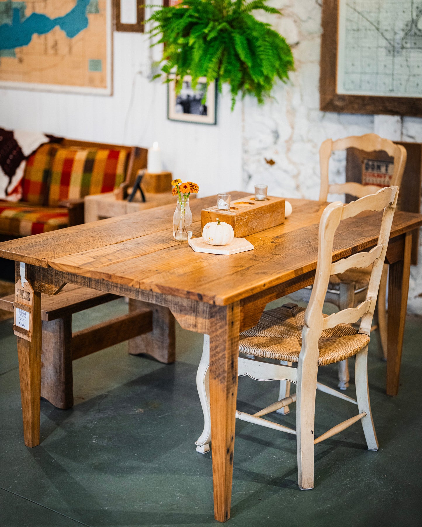 Kitchen Table -- Plank Style (Antique Flat Finish)