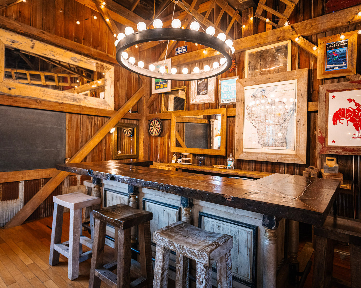 Custom Reclaimed Wood Bar from Milwaukee Lumber