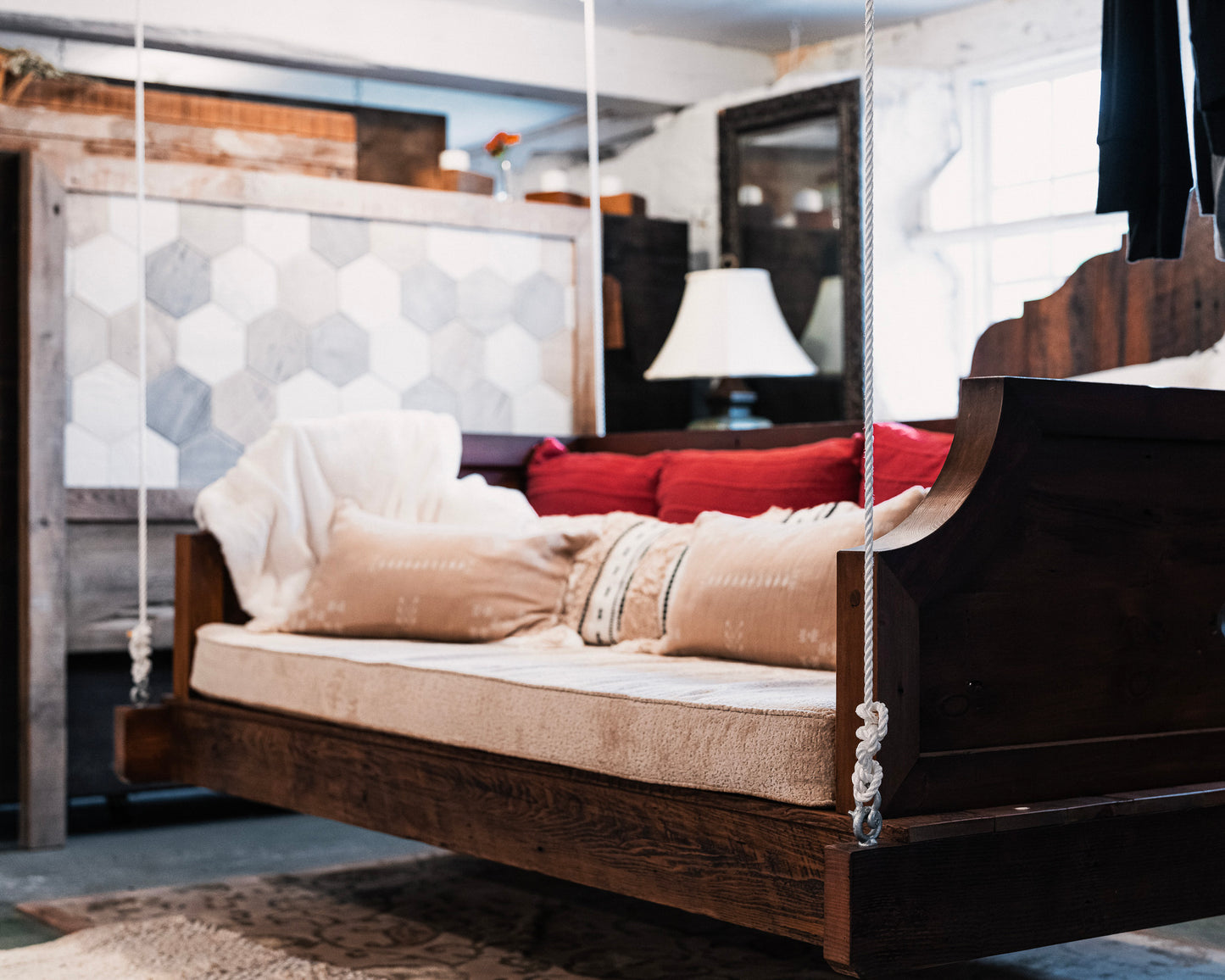 Twin Swing Bed with Cushion