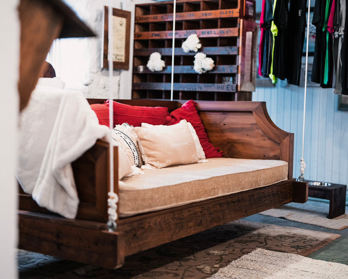 Twin Swing Bed with Cushion