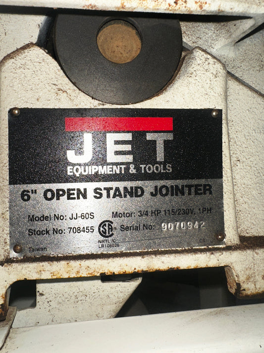 JET Open Stand Jointer